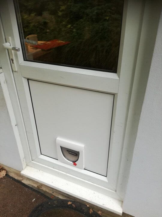 Locksmith cat flap fitting